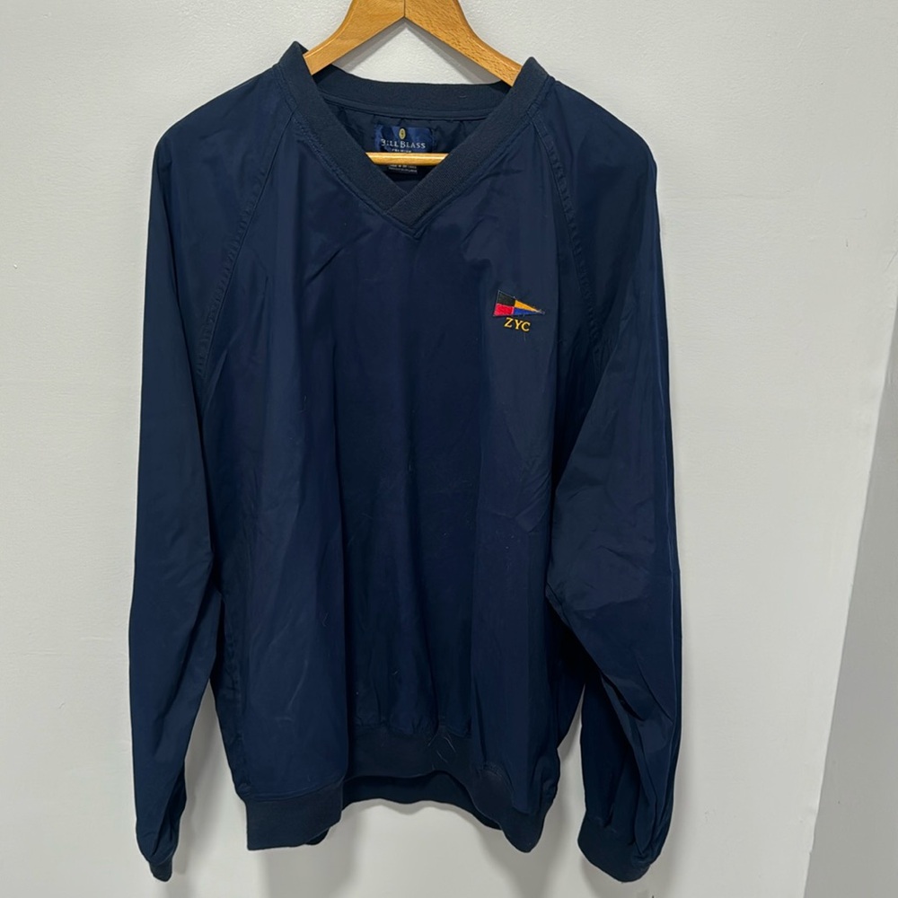 3/$15 Vintage Bill Blass NWT wind shirt pullover navy size XL